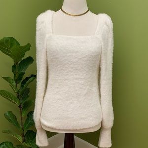 H&M eyelash square neck sweater.